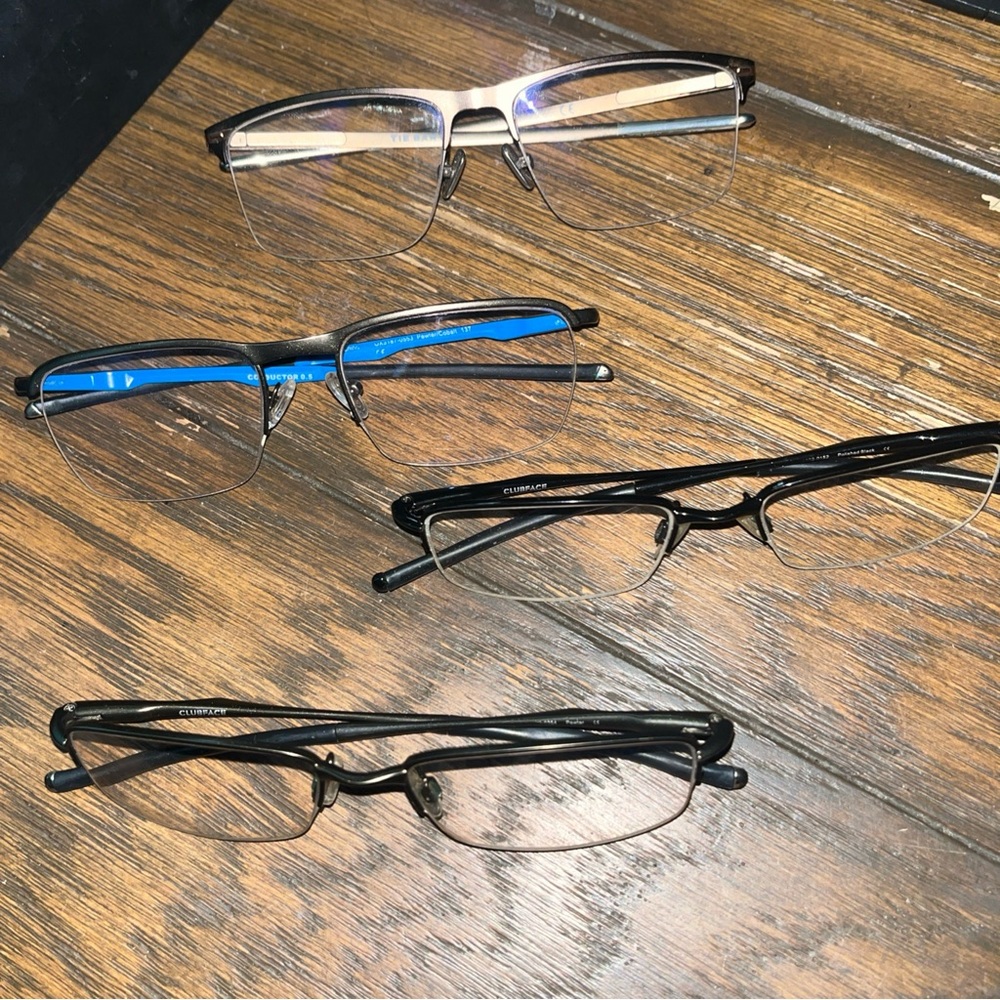 Set of four used Oakley Eyeglass’s.They are used and going for a Great price!